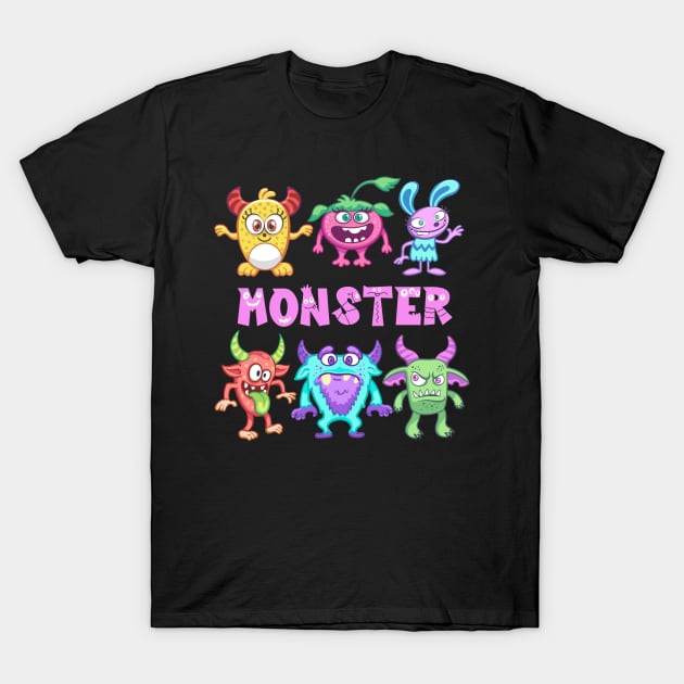 Cute monster family T-Shirt by yudabento